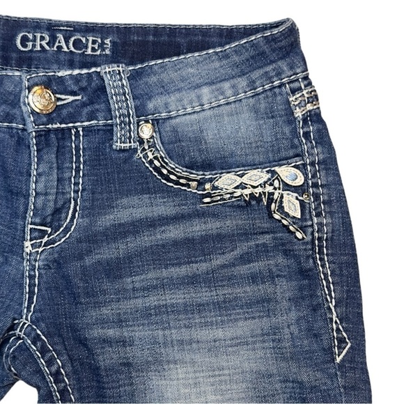 GRACE in LA Women’s Embellished Jean Capris Size 26 - Picture 5 of 15